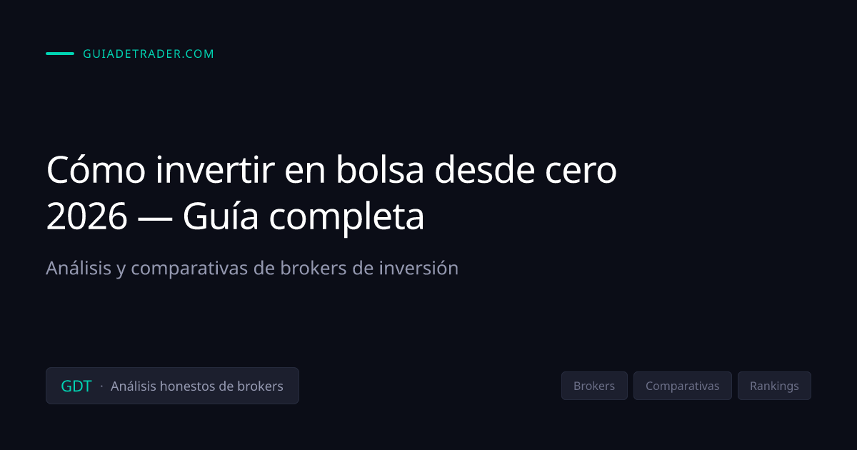 Cómo invertir en bolsa desde cero 2026 — Guía completa | GuiaDeTrader